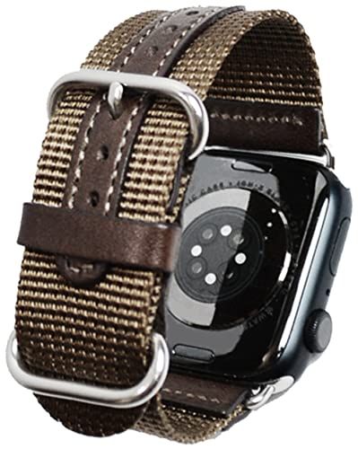 ☆新品☆コデル atelierCODEL アップルウォッチ バンド 職人が最高の付け心地を追求 apple watch ナイロン レザー ベルト 最新11含む全シリーズ対応 日本製 (38mm/40mm/41mm/42mm, カーキオリーブ( ae8afff7