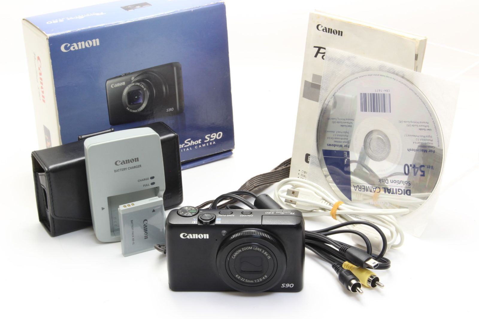 AB+ (良品) Canon キヤノン PowerShot S90 ブラック 初期不良返品無料 5-38