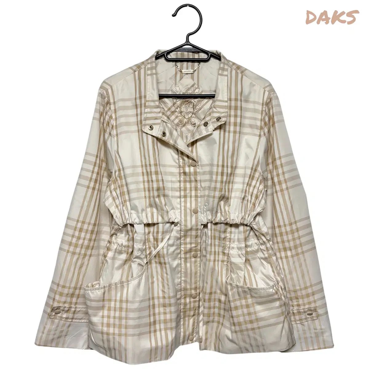 3903 DAKS ベージュ CHECK シャーリング 季節の変わり目 長袖ジャケット
