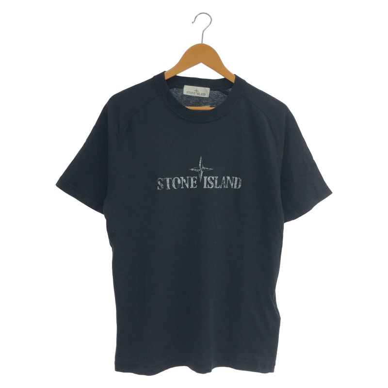 【中古】STONE ISLAND ロゴプリントTee L K1S152100020S0081 ブラック ストーンアイランド[10]