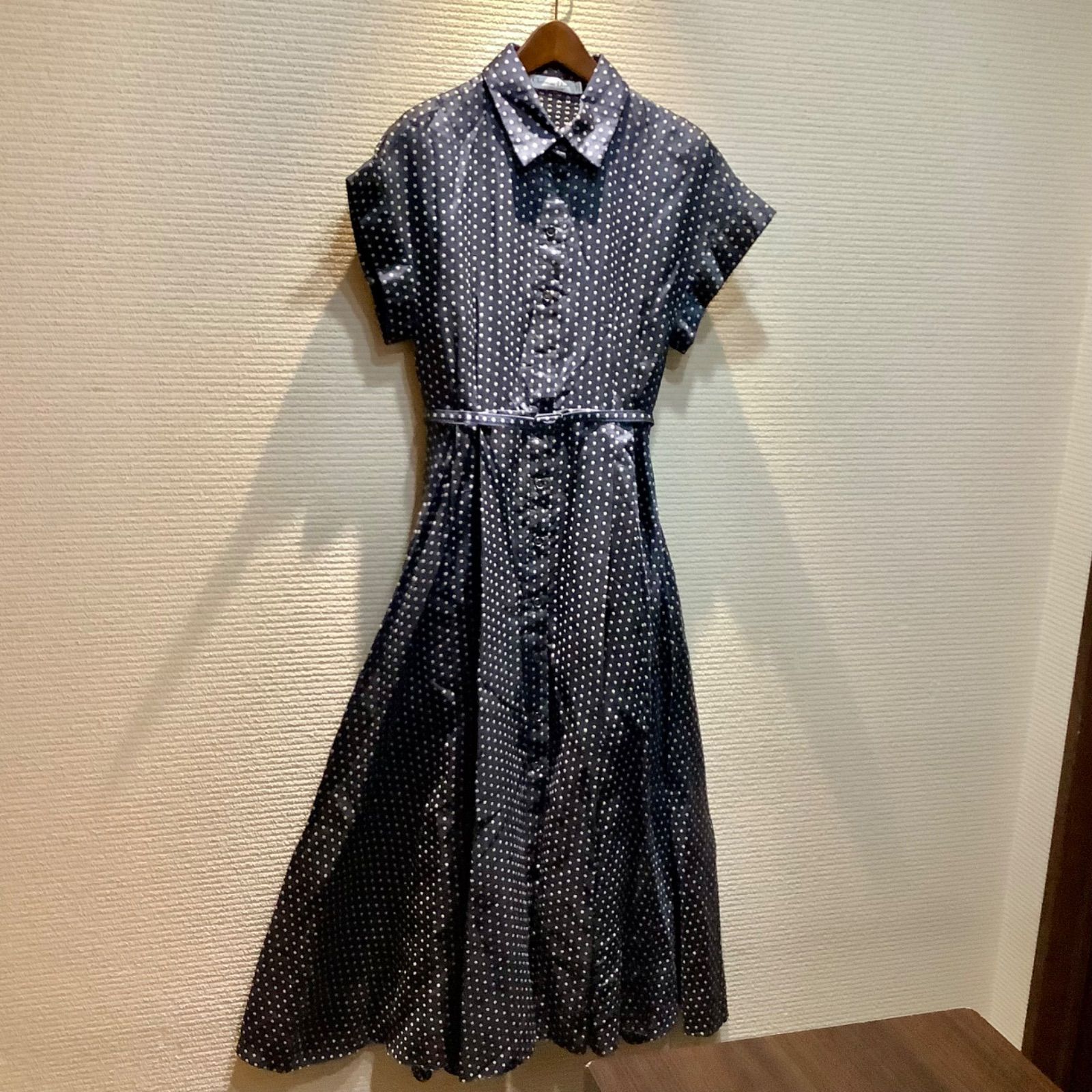 クリスチャンディオール ChristianDior ドット刺繍 ベルト付き シャツ