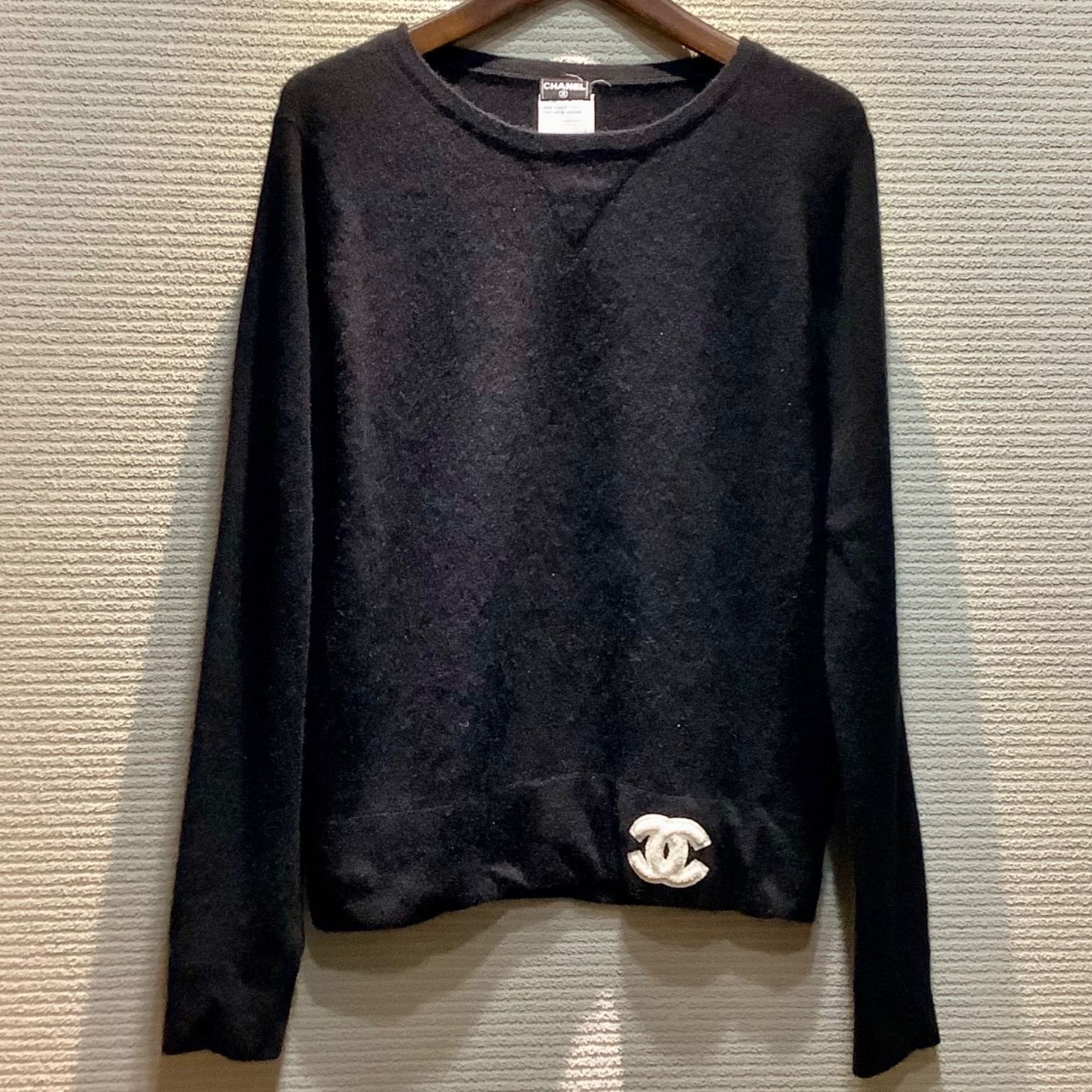 シャネル CHANEL 01A ココマーク ワッペン カシミヤ ニット セーター 