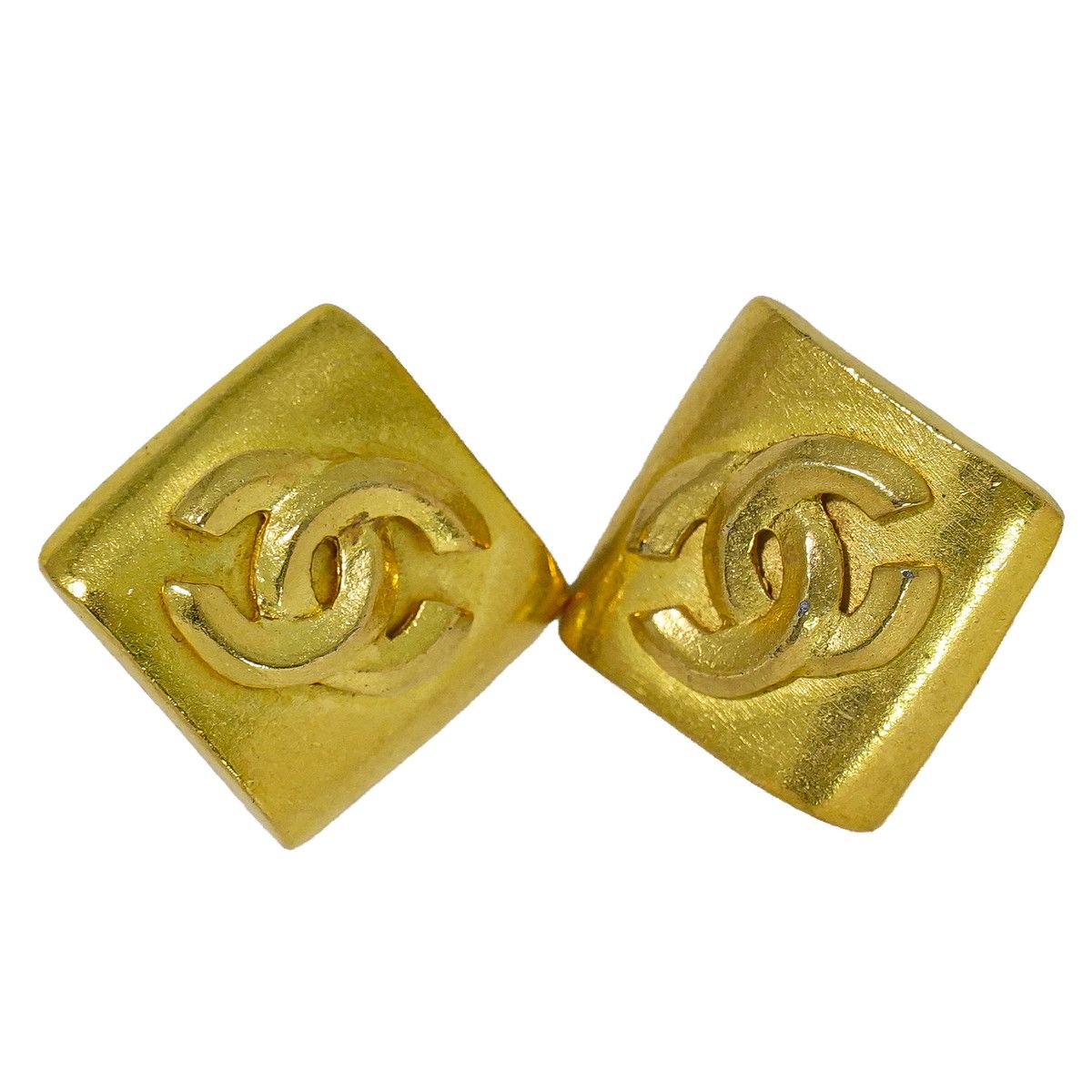 本物 シャネル CHANEL ココマーク イヤリング GP ゴールド メッキ Coco Mark アクセサリー ジュエリー 中古・