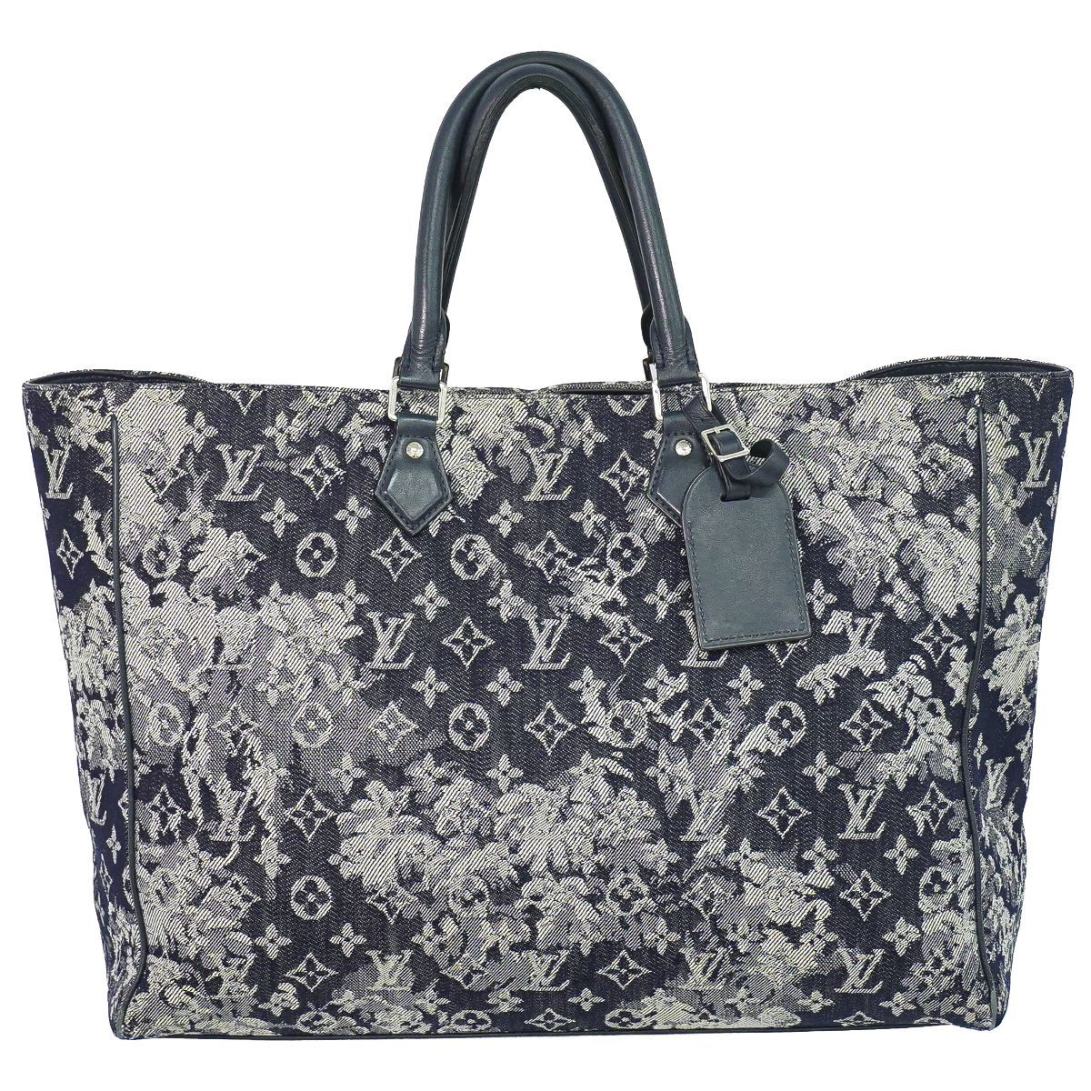 本物 ルイヴィトン LOUIS VUITTON LV グラン サック モノグラム タペストリー トートバッグ ネイビー M57284 ビトン バッグ 中古・