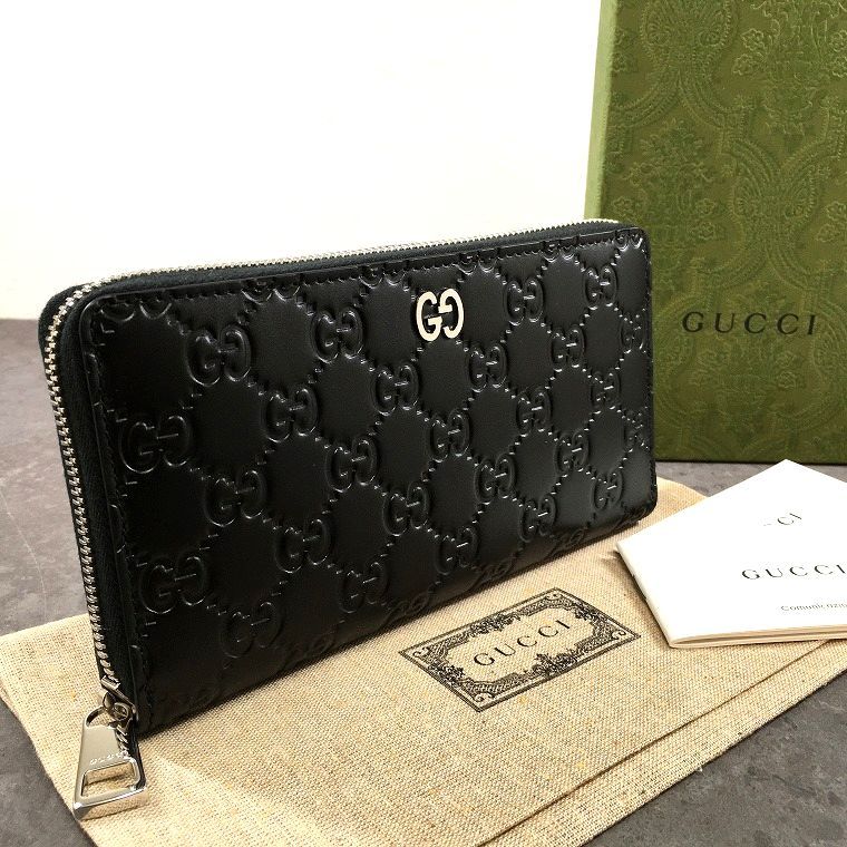 送料込み！ 未使用品 GUCCI ジップウォレット 473928 ブラック ドリアン 箱付き 271