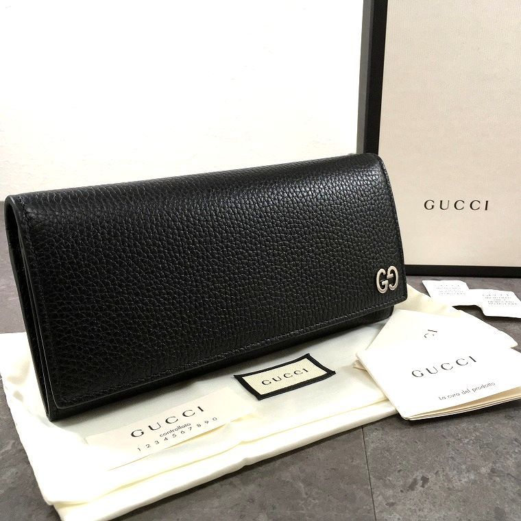 送料込み！ 未使用品 GUCCI 長財布 481727 ブラック インターロッキング 箱付き 386