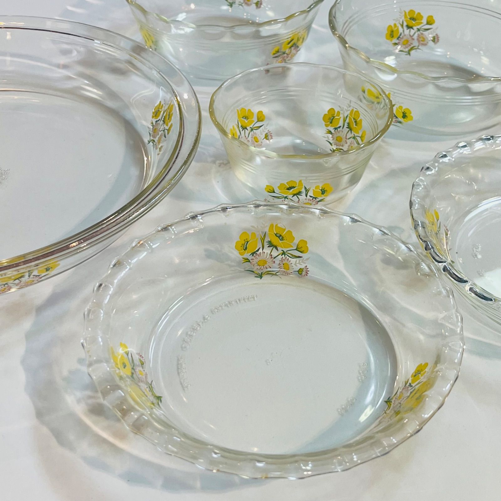 PYREX パイレックス 耐熱ガラス皿 6点セット 花柄 オーブンウェア ボウル プレート ヴィンテージ