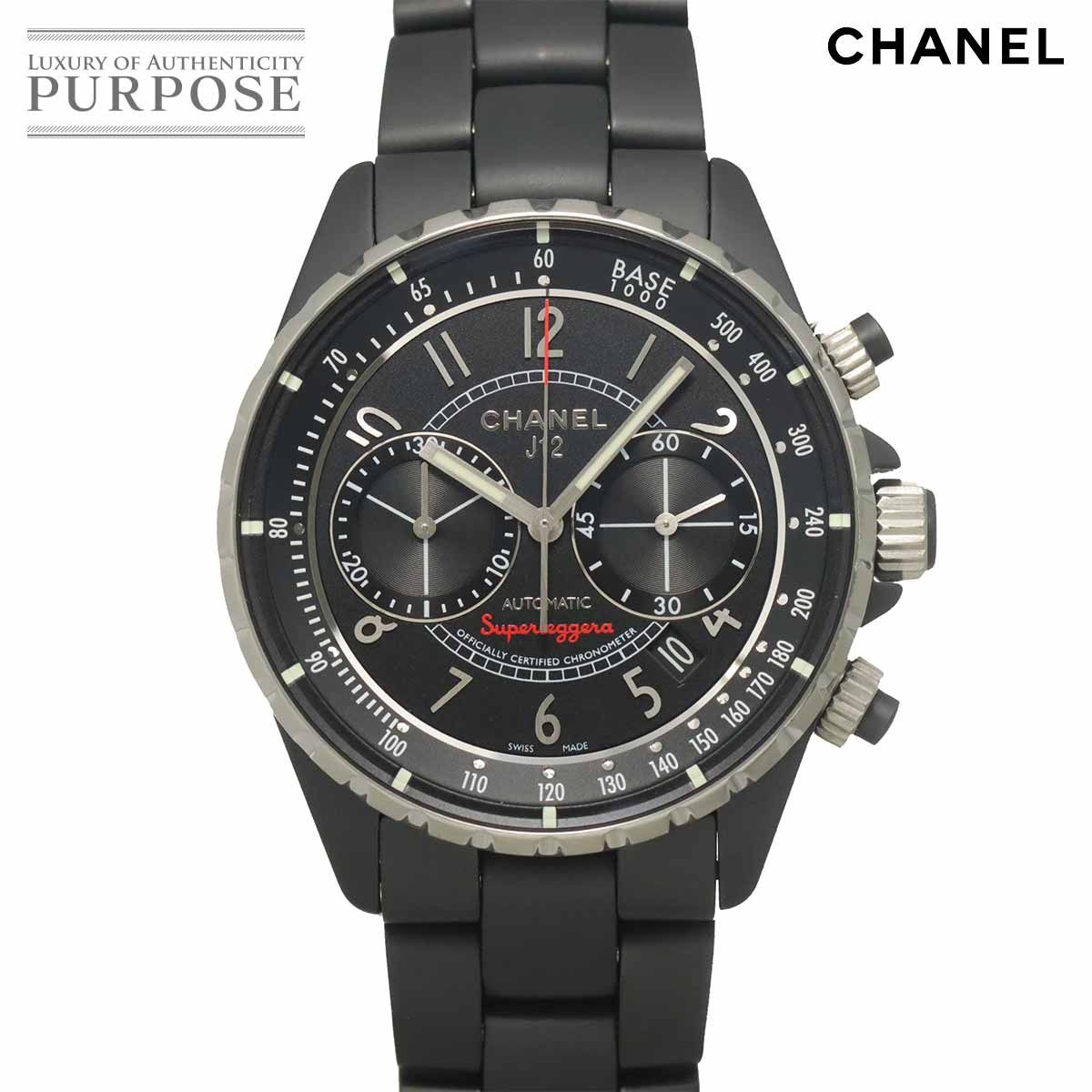 シャネル CHANEL J12 スーパーレッジェーラ H3409 クロノグラフ メンズ 腕時計 デイト ブラック 自動巻き Superleggera 90323756