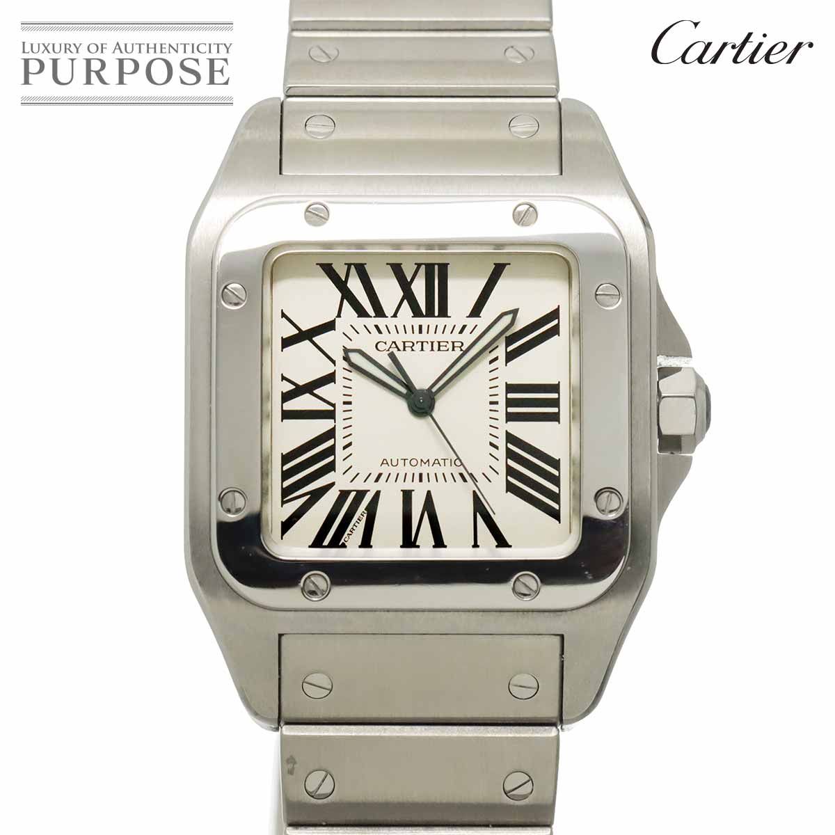 カルティエ Cartier サントス100 LM W200737G メンズ 腕時計 シルバー オートマ 自動巻き ウォッチ Santos 100 90325056