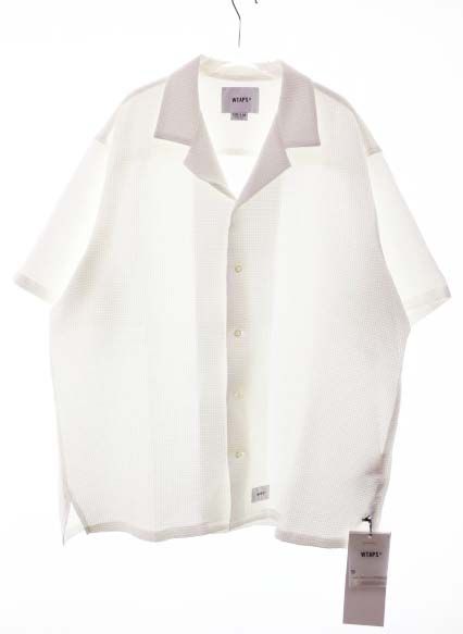 ダブルタップス WTAPS 25SS FRIO 01 SS COTTON. RIPSTOP WHITE サイズ 04 リップストップ オープンカラー 半袖 シャツ ホワイト 白 【ブランド古着ベクトル】【中古】■260513