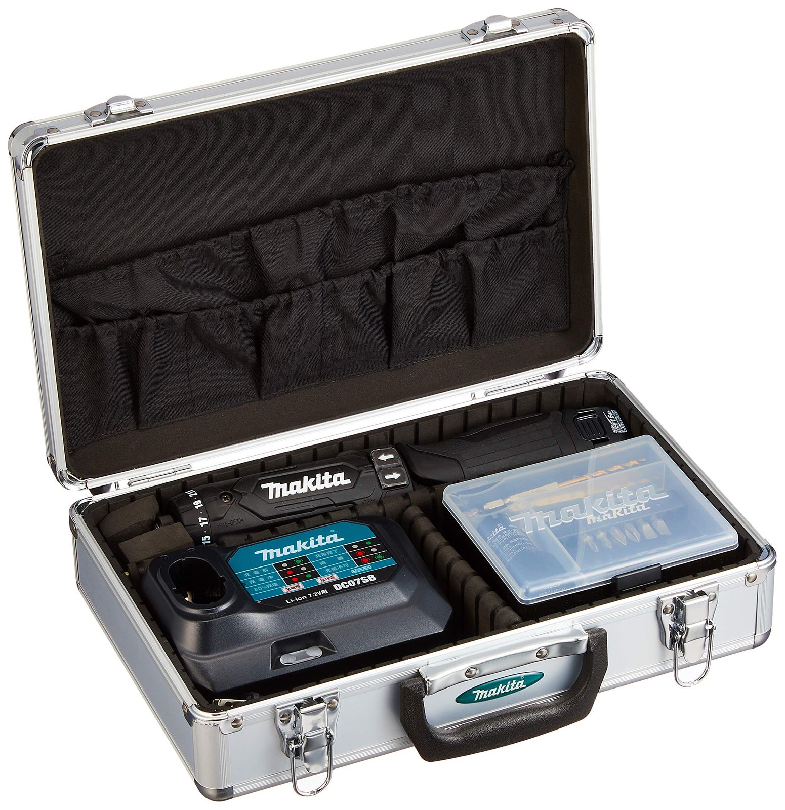 マキタ(Makita) 充電式ペンドライバドリル(黒) 7.2V 1.5Ah バッテリ2本・充電器・アルミケース付 DF012DSHXB 0