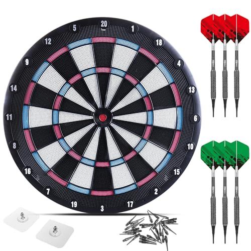 CyeeLife-ピンク ソフトダーツボード Dartboard+6本のダーツ(15g)+6本無傷フック+30個 ブラックチップ shu 6a62f60f