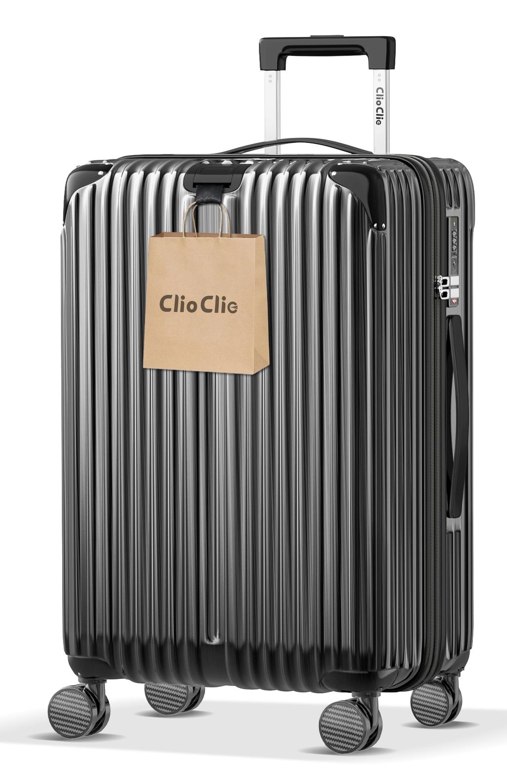 [ClioClio] スーツケース キャリーケース キャリーバッグ 拡張機能付 超軽量 静音 鏡面加工 【360度回転 取り外す可能】 ABS＋PC 耐衝撃 防盗ファスナー TSAローク搭載 旅行 ビジネス 出張 (グレー, Lサイズ（7泊~長期旅行／ 0