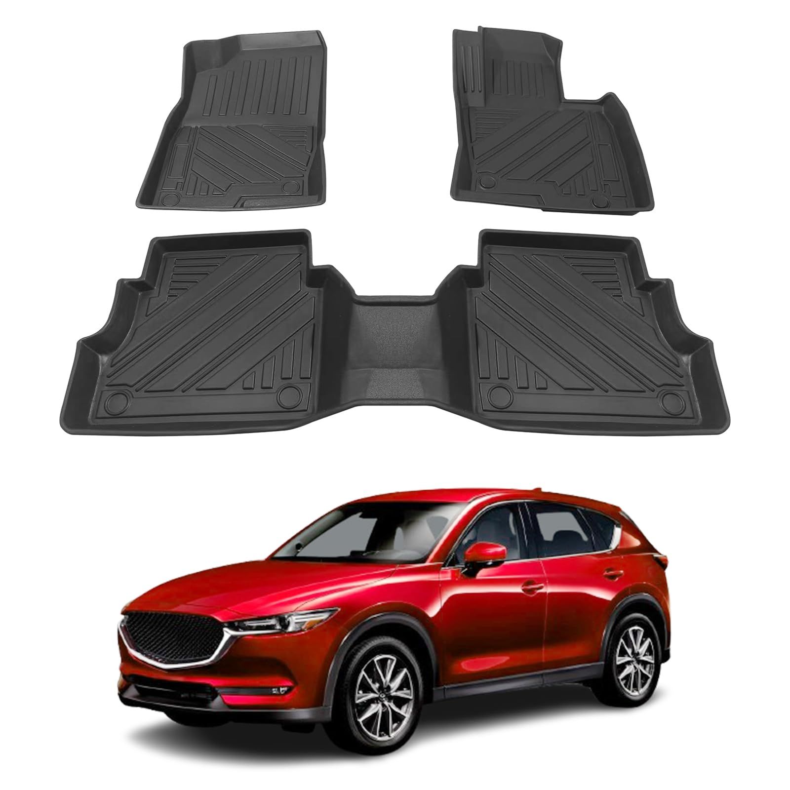 Shvgen適合対応マツダ CX-5 KF系 フロアマッ ト専用設計2017年6月-現行 3D立体構造cx5 フロアマッ ト 防水 cx5 アクセサリー 縁高 TPE材質 耐摩擦 耐汚 取付簡単 カー用品（1-2列目フロアマット） 0