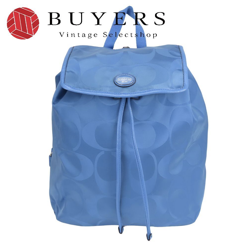 【中古】 コーチ リュック・デイパック シグネチャー F77350 ナイロン レザー ブルー系 レディース 女性 COACH