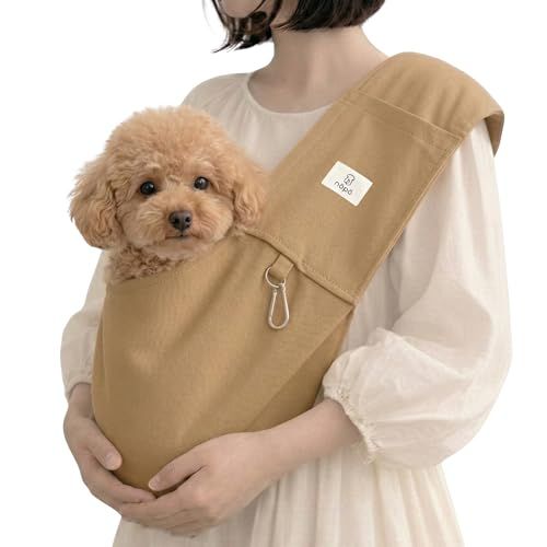 np(ノポ) 肩ラク ペットスリング (キャメル, S, サイズ調整なし) 小型犬・猫用 抱っこ紐 洗濯OK 0