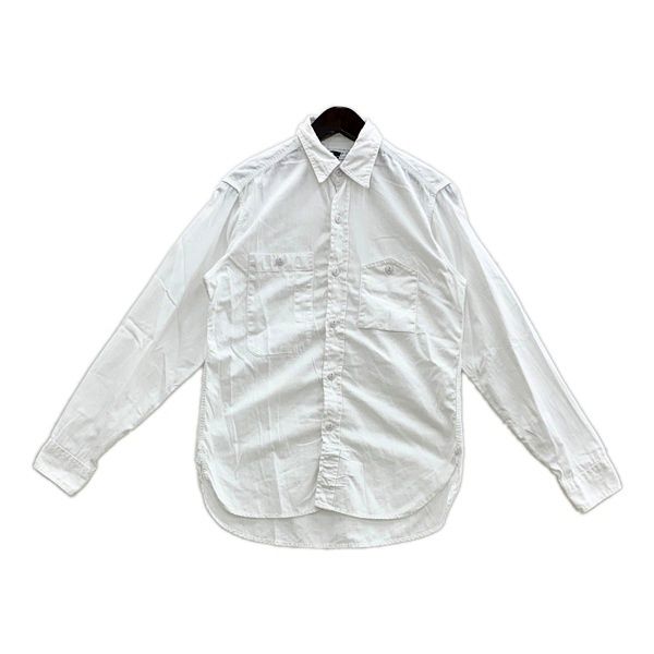 Engineered Garments エンジニアードガーメンツ シャツ 長袖 無地 ダブルポケット メンズ XSサイズ ホワイト トップス DM18716■