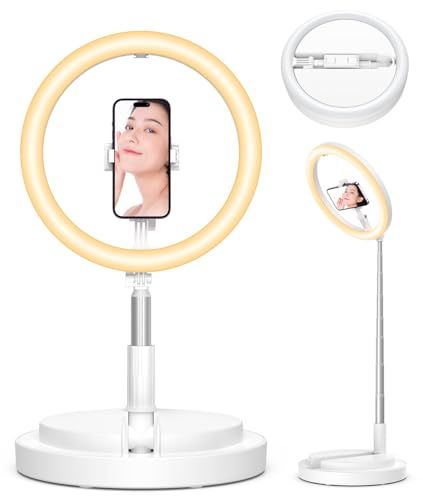 【新品】LEDリングライト 折りたたみ一体式 【アップグレード版】 Sunnila 卓上地面両用 リングライト 撮影用 自撮り用 配信用ライト 俯瞰撮影対応 11.4インチ 3色モード 10段階調光 卓上スタンド USB給電式 テレワーク/w a7f37c73