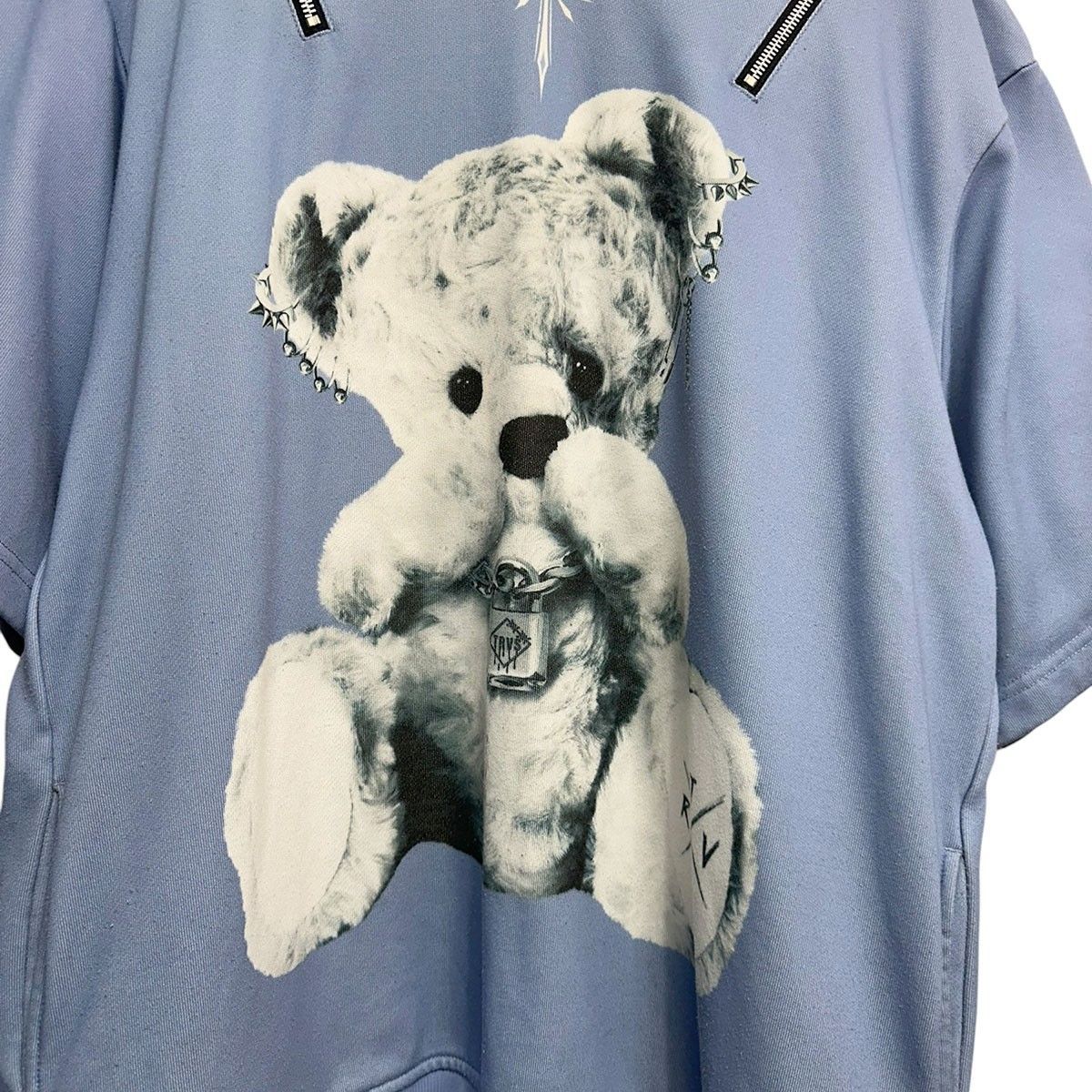 TRAVAS TOKYO Punkish bear shoulder zip H／S hoodie パンキッシュ 