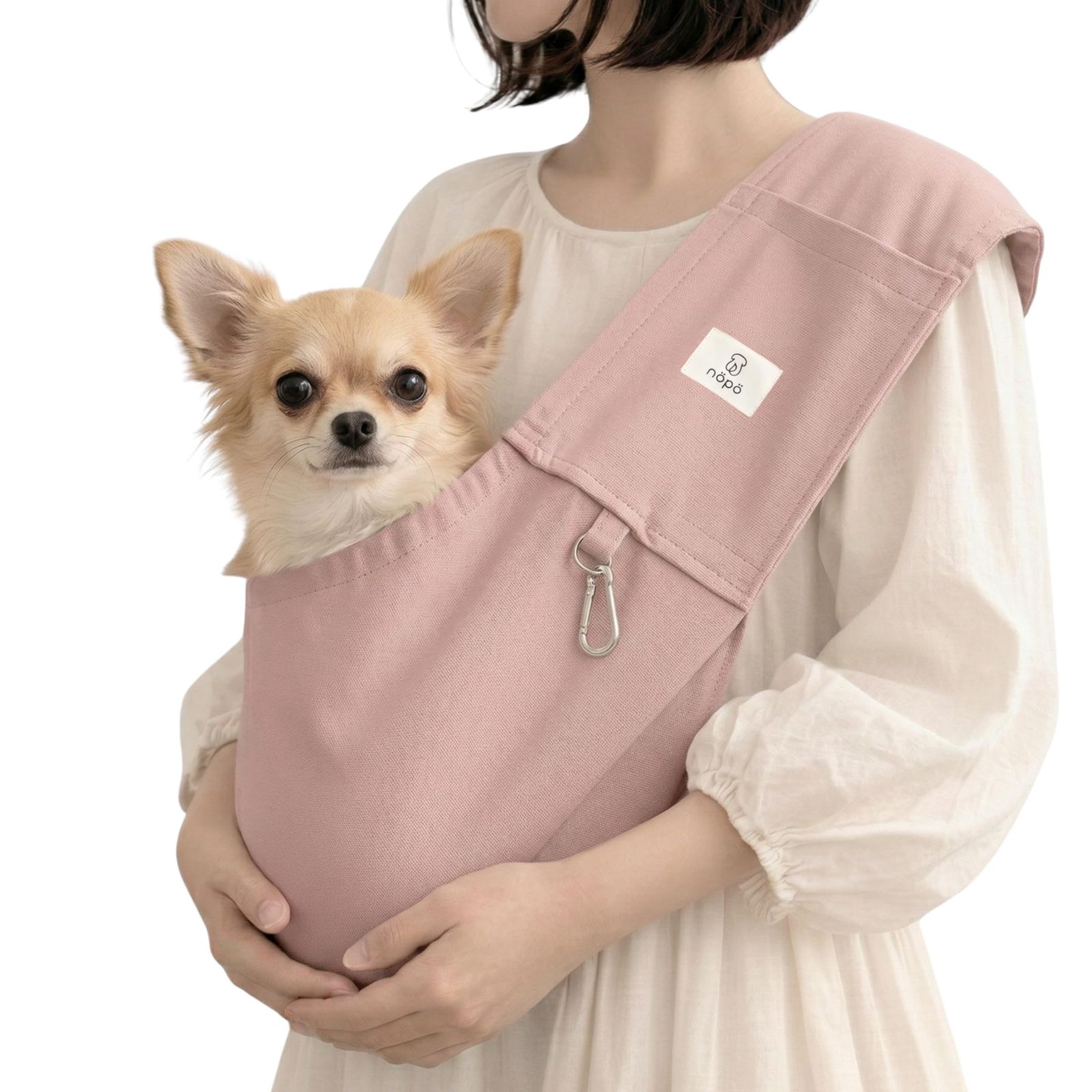 np(ノポ) 肩ラク ペットスリング (ピンク, S-M, サイズ調整あり) 小型犬・猫用 抱っこ紐 洗濯OK 0