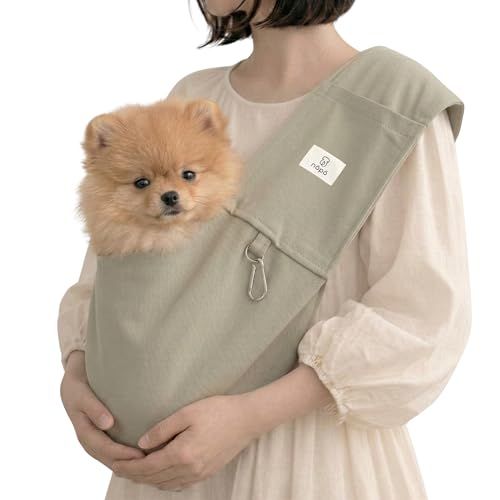np(ノポ) 肩ラク ペットスリング (オリーブベージュ, M, サイズ調整なし) 小型犬・猫用 抱っこ紐 洗濯OK 0