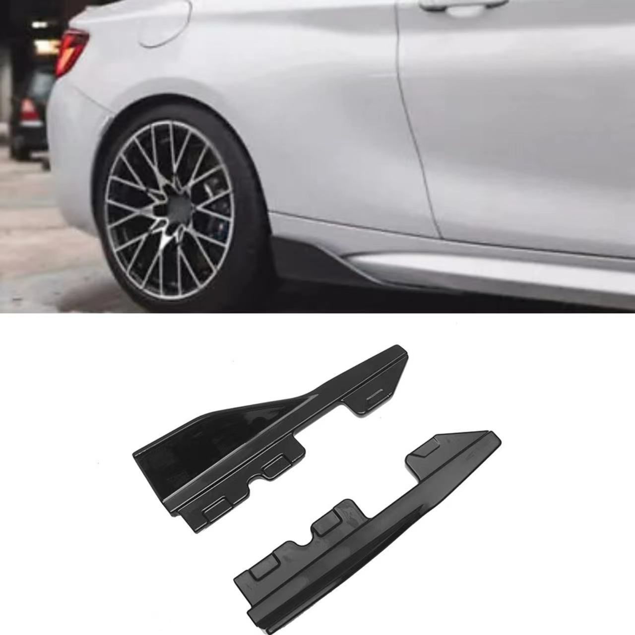 送料無料 BMW ビーエムダブリュー 2シリーズ 2 Series F22 2013-2019 サイドスカートガーニッシュ 小型サイドスポイラー ABS製 グロスブラック 左右セット 外装アクセサリー 車体サイド 傷防止 保護 ドレスアップ カスタムパーツ 7,662円