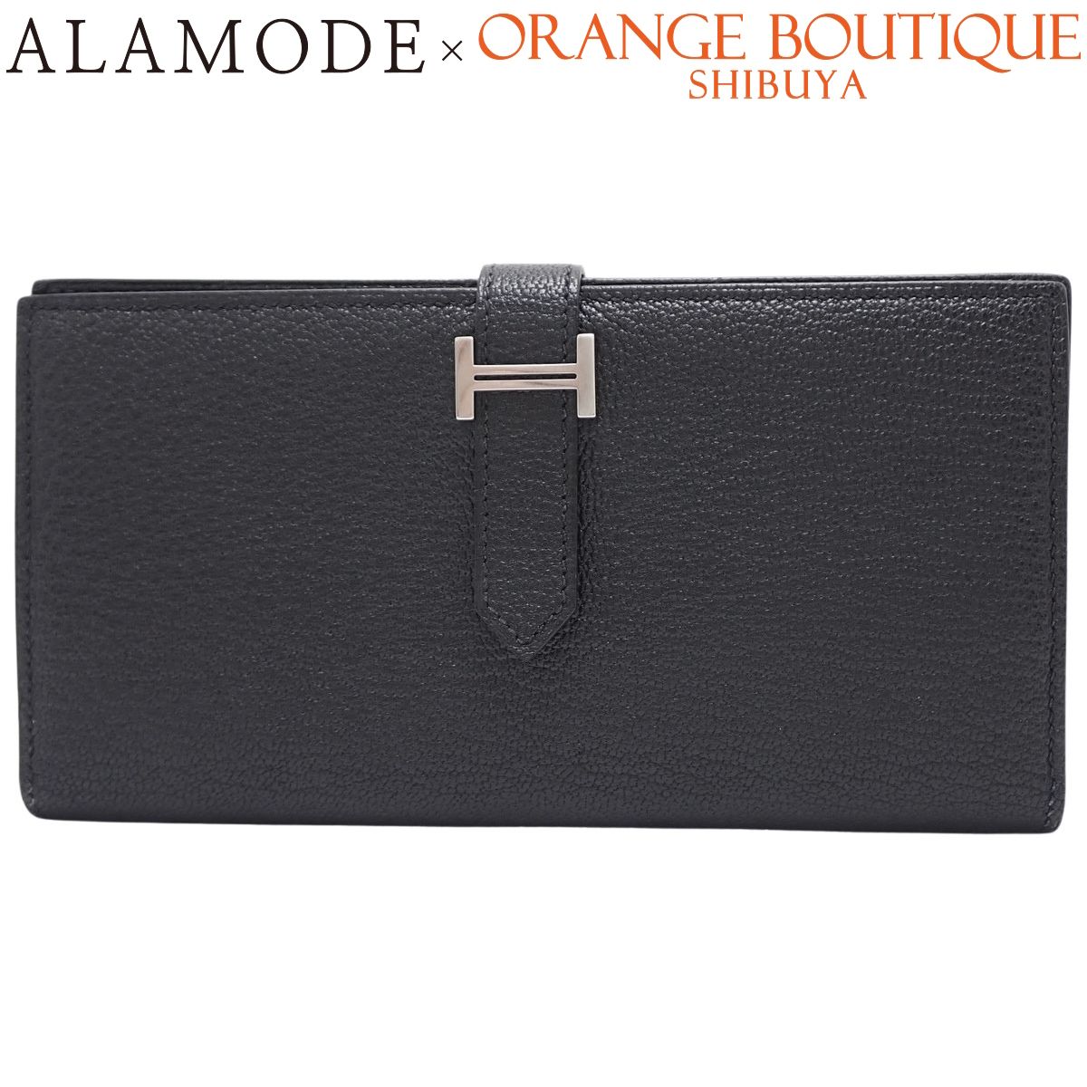 HERMES(エルメス) ベアンスフレ ブラック黒 シェーブル パラジウム金具 シルバー金具 C刻印 ロングウォレット 長財布 二つ折り 2つ折り ユニセックス 40802195145【中古】【アラモード】