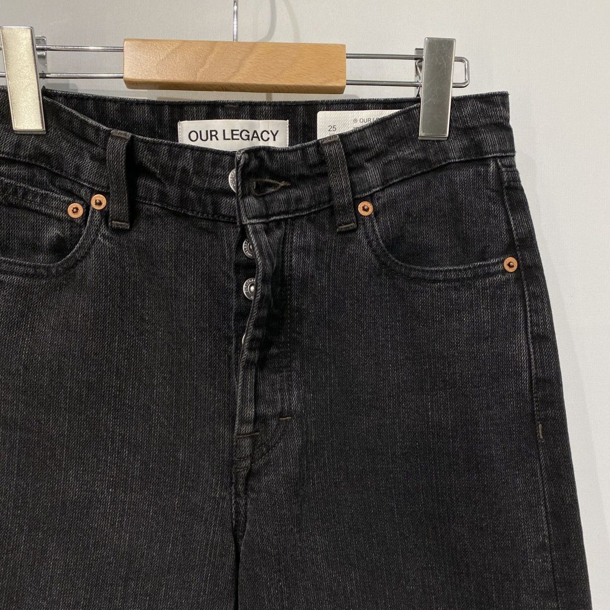 OUR LEGACY TREBLE CUT Real Black Chain Twill Denim Pants Vintage 