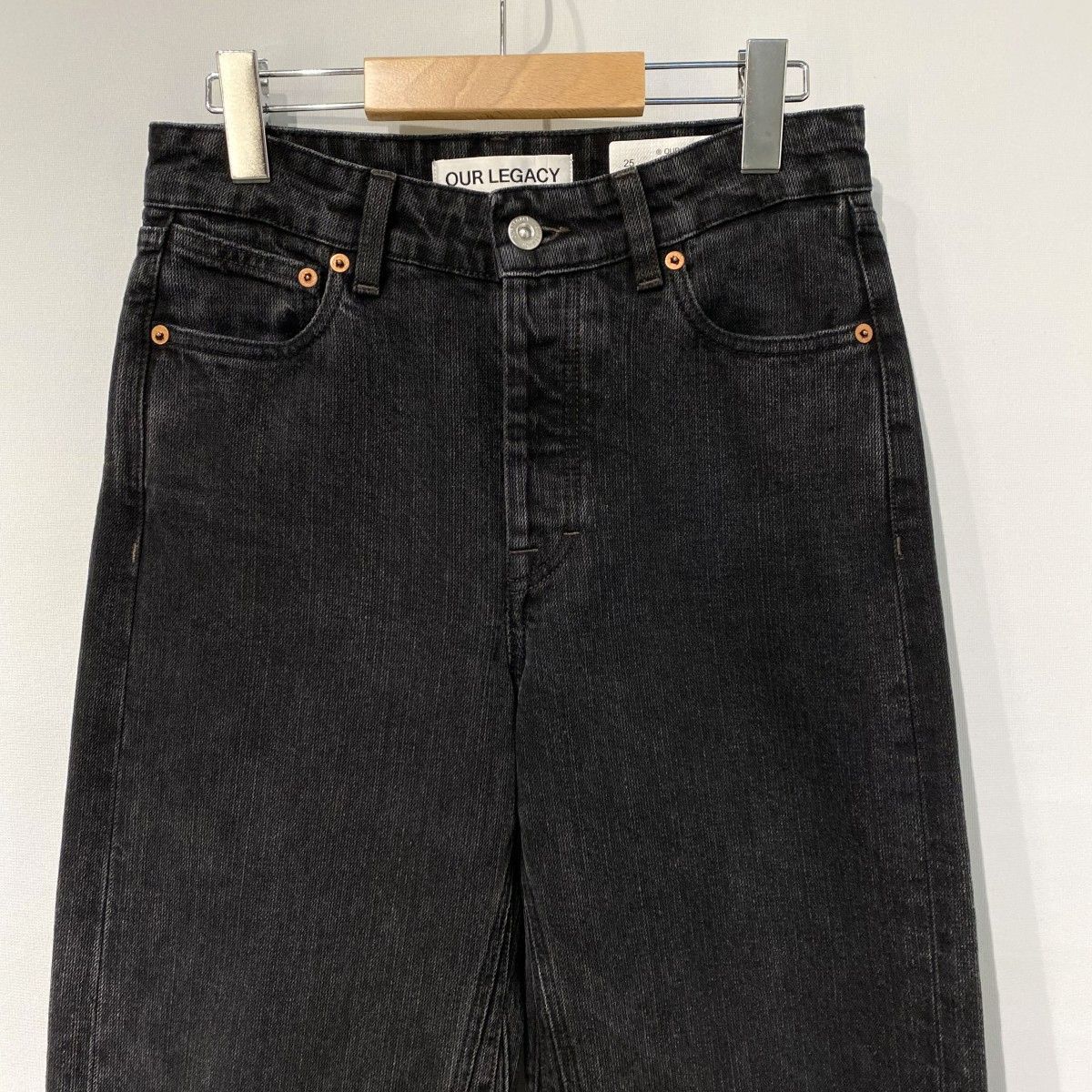OUR LEGACY TREBLE CUT Real Black Chain Twill Denim Pants Vintage 