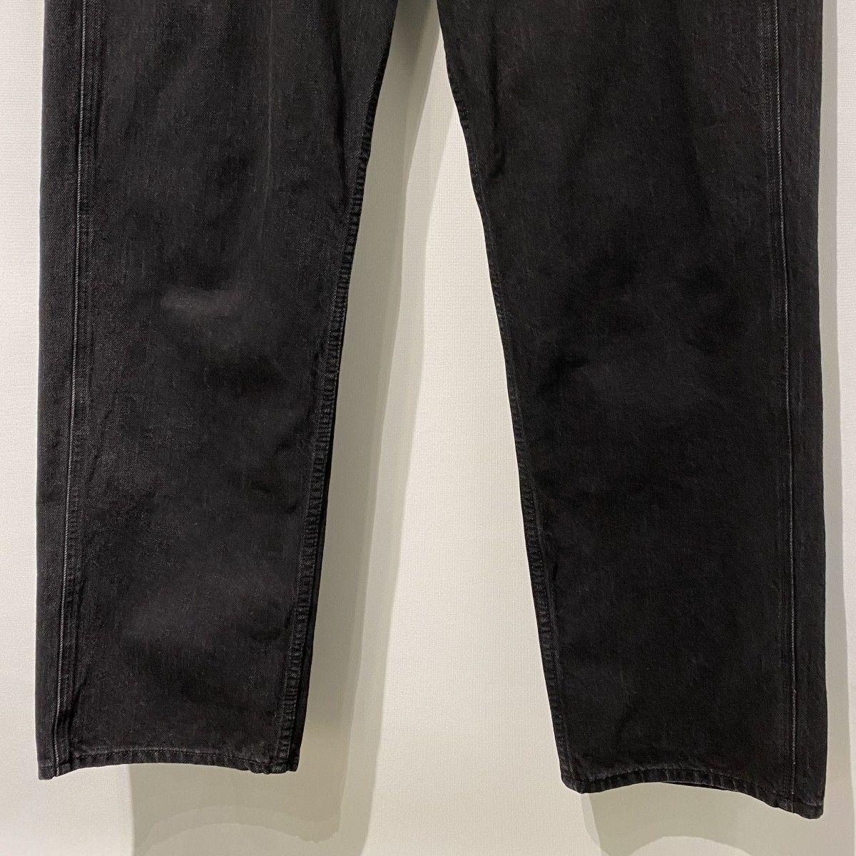 KAJA 26SS Medium Baggy Black Denim Pants加工バギーデニムパンツ