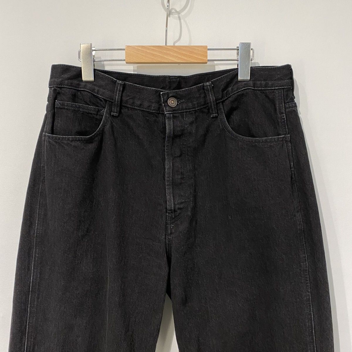 KAJA 26SS Medium Baggy Black Denim Pants加工バギーデニムパンツ