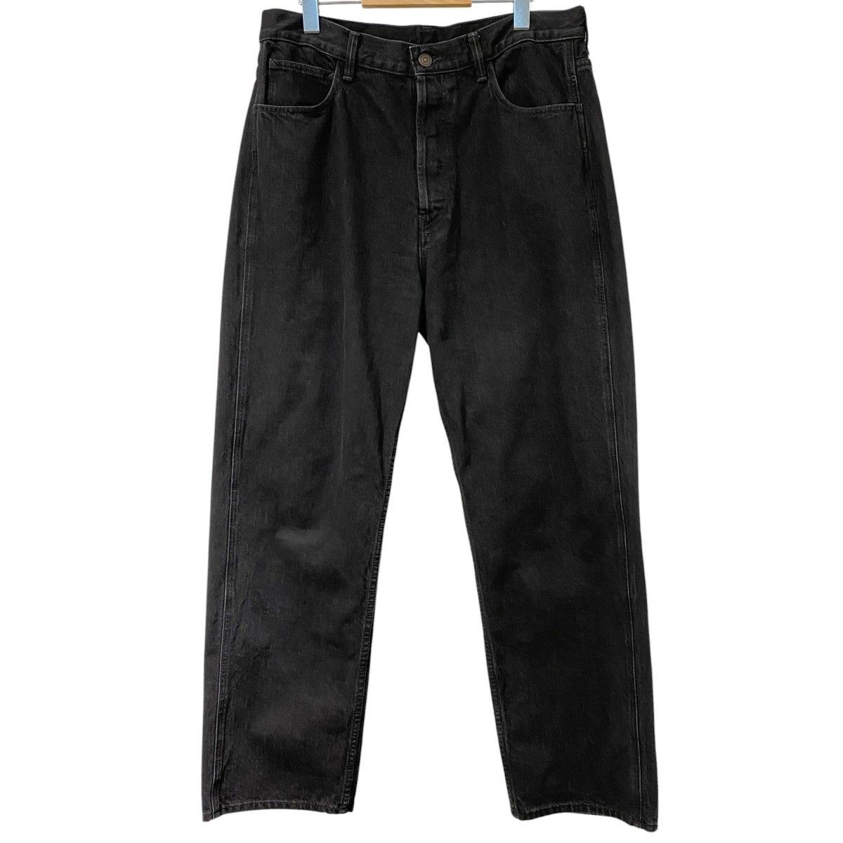 KAJA 26SS Medium Baggy Black Denim Pants加工バギーデニムパンツ