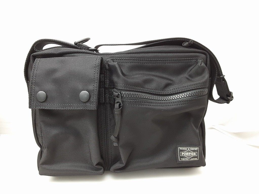 26k-171h【中古】PORTER ポーター UNIT ユニット ショルダーバッグ ブラック