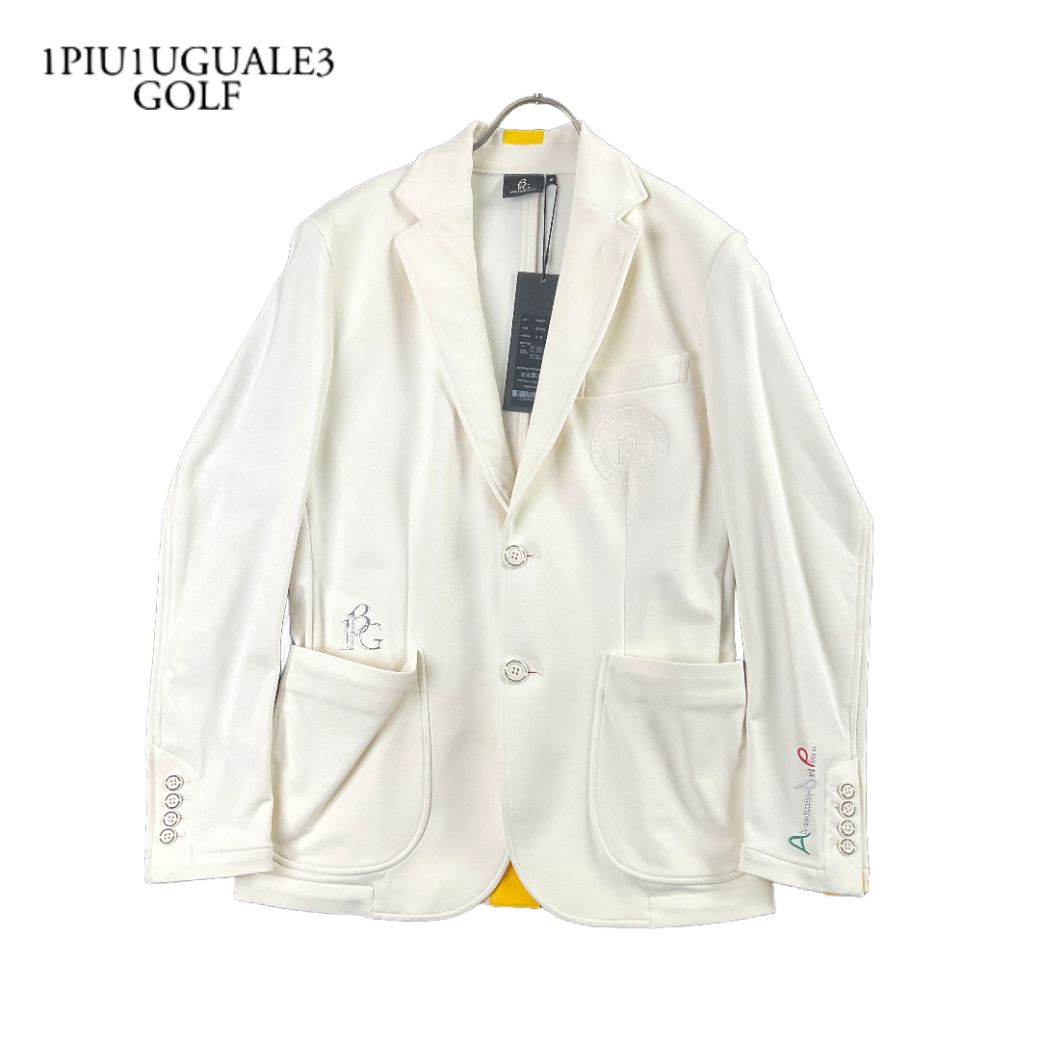 1PIU1UGUALE3 GOLF × アレッサンドロデルピエロ ADP PLAYABLE JACKET　コラボプレイヤブルジャケット 3 ホワイト×イエロー 【値下げ交渉歓迎】 14,454円
