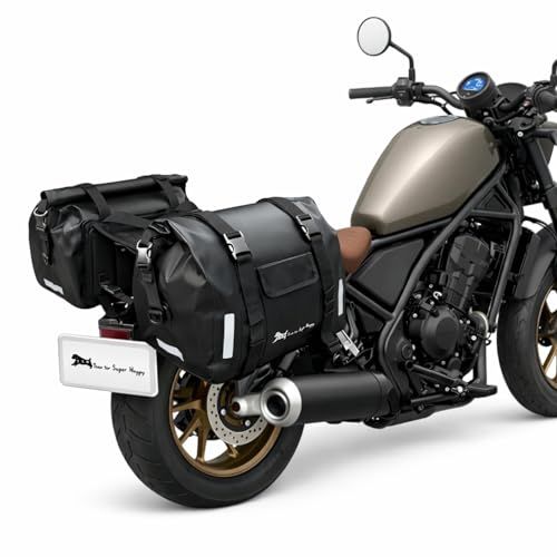 T.S.H バイク用防水サイドバッグ 左右セット 底面補強シート付 ６０L アクセサリー 防水 エンジンガードバッグ バイク サイドバック ショルダーバッグ ストラップ付き サイドバッグ バイク用ライディングツール 大容量 (ブラック・ブラッ 99621dd1