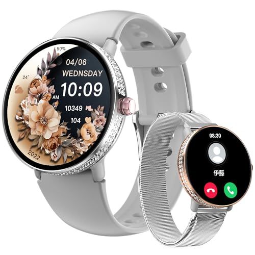 ビジネス用 高級腕時計 スマートウォッチ iPhone Android対応 女性のライフスタイルに寄り添う通話可能スマートウォッチ 高耐久AMOLEDプラス 100種類以上のかわいい文字盤と豊富な運動モード IP67防水 バッテリー長持ち 日 531af48d