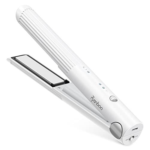 Ryanboo コードレスヘアアイロン【145g超軽量・3段階温度調整・急速加熱】USB充電式ヘアアイロン コードレス ミニ｜コンパクト・持ち運び・前髪用｜2way・MAX200℃・ポーチ付(ホワイト)e cd13cc07