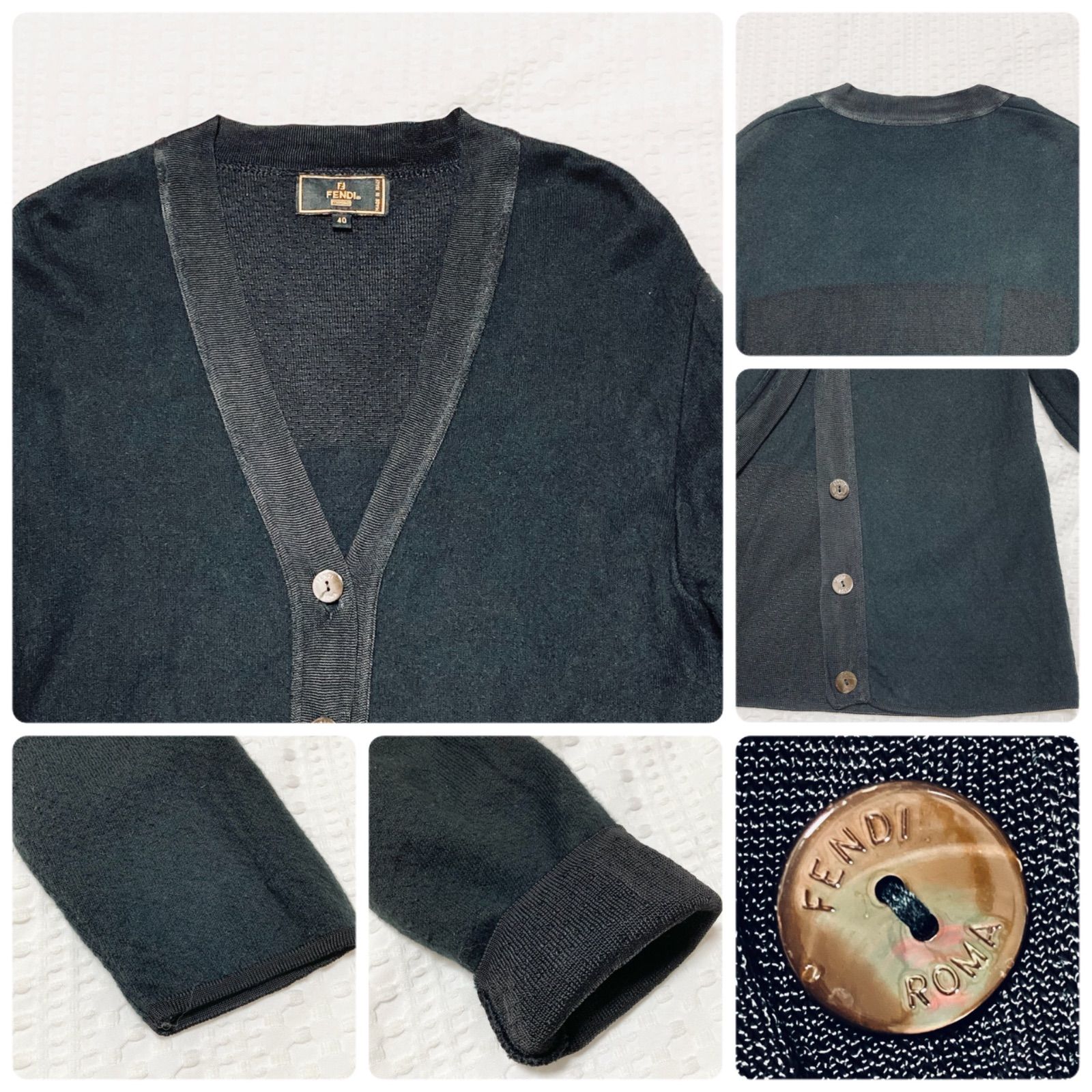 FENDI フェンディ 背面FFビッグロゴ カーディガン size40(M〜L