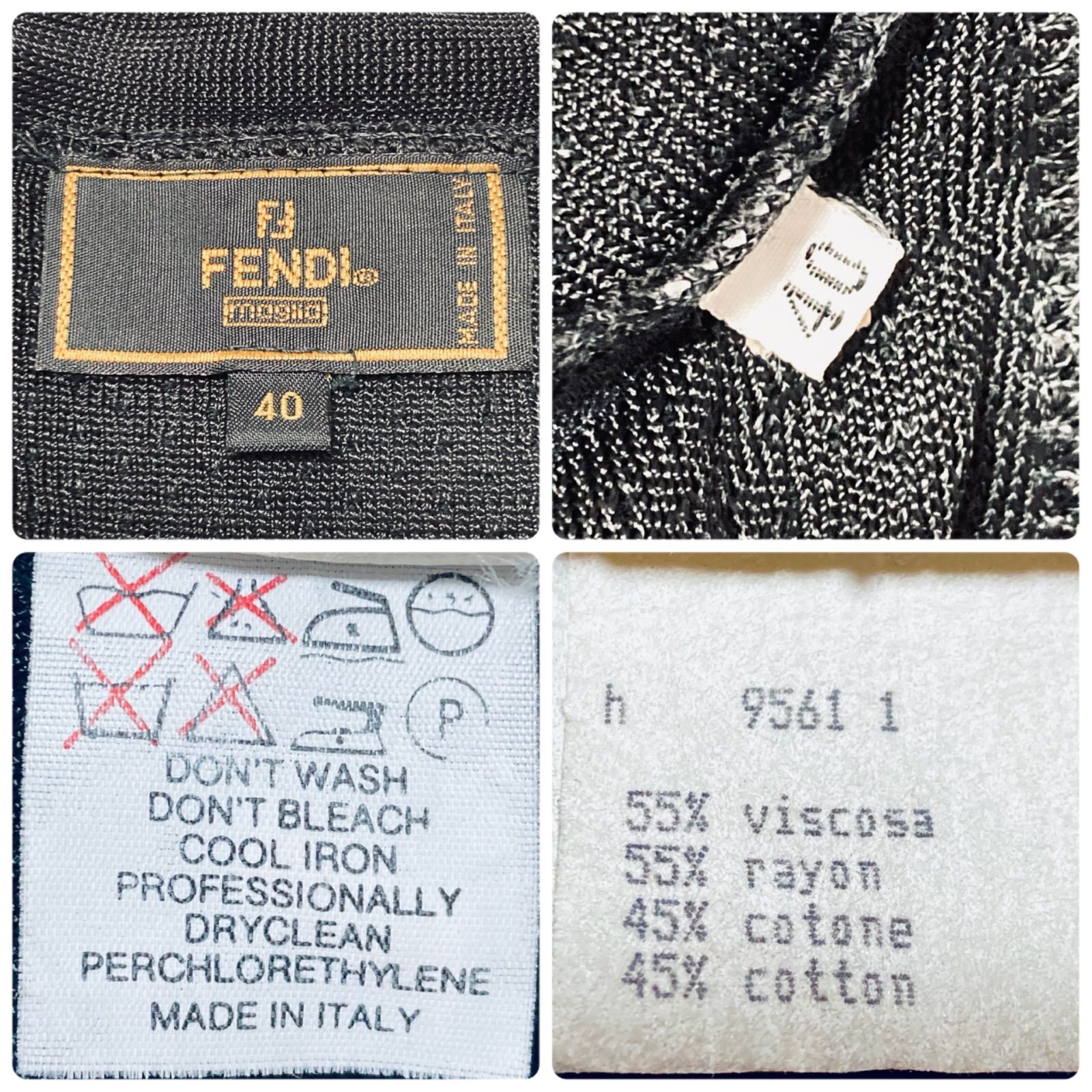 FENDI フェンディ 背面FFビッグロゴ カーディガン size40(M〜L