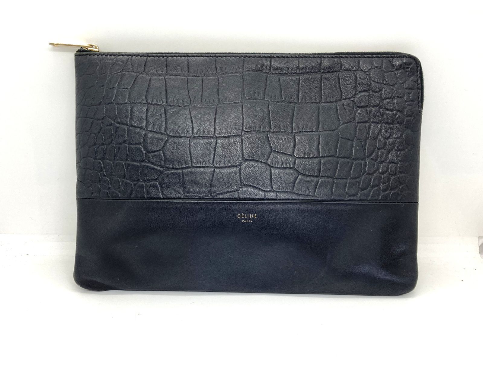 中古 CELINE セリーヌ クラッチバッグ レザー ブラック ビジネスバッグ セカンドバッグ メンズ Clutch Bag 29930