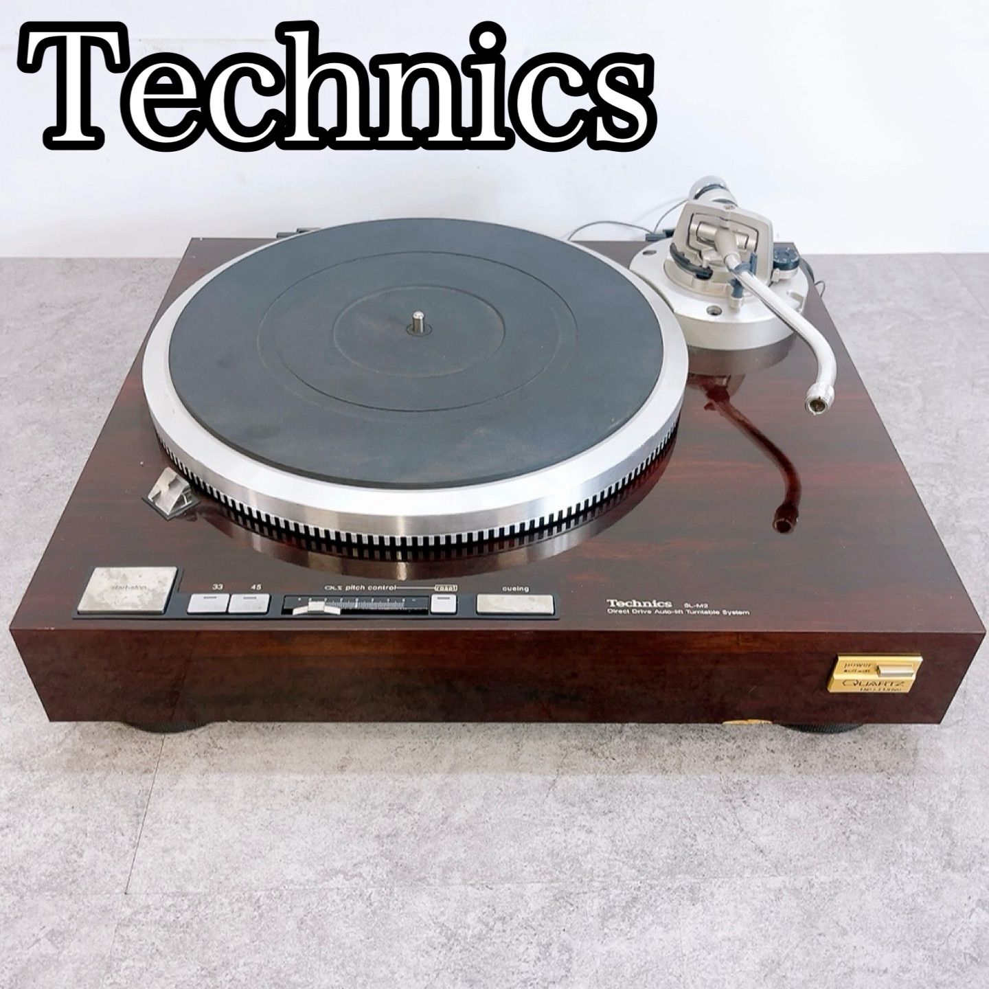 H-1337 Technics レコードプレーヤー SL-M2 木目ブラウン ジャンク 通電確認済み ダイレクトドライブ オートリフト ターンテーブル オーディオ 修理 部品取り