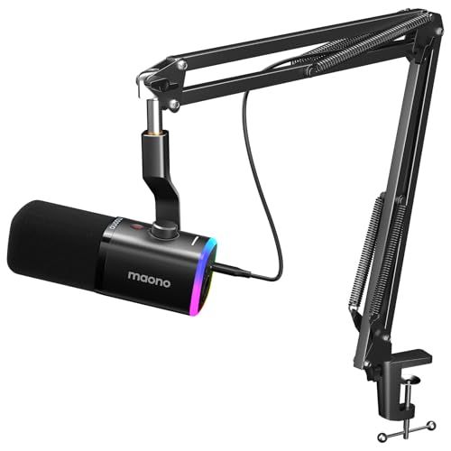MAONO XLR/USB ゲーミングマイク ノイズキャンセリング PCマイクセット ポッドキャスト ストリーミング用 ダイナミックマイク ミュートボタン 単一指向性 YouTube 録音 ゲームチャット ライブ配信 ゲーム実況に PD100 196edafc