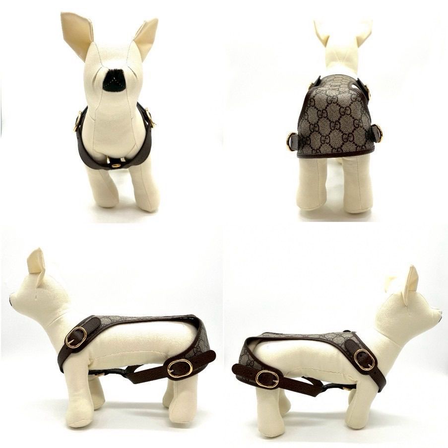 GUCCI グッチ GGスプリーム ペット 小型犬 胴輪 ハーネス ベージュ