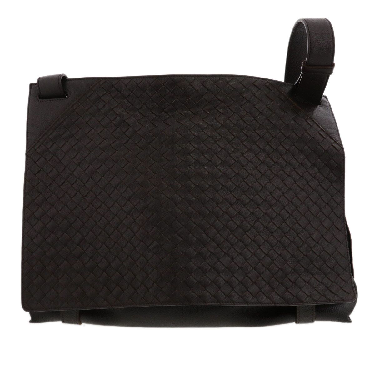 BOTTEGAVENETA ボッテガヴェネタ イントレチャート ショルダーバッグ ショルダーバッグ メンズ レザー ブラウン 中古