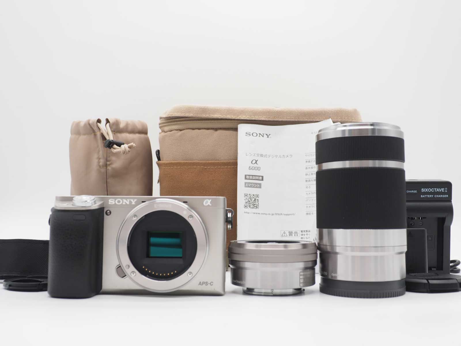 ソニー Sony a6000 24.3MP Silver 16-50 55-210 Lens 5330 Shots [美品] #Z6108A