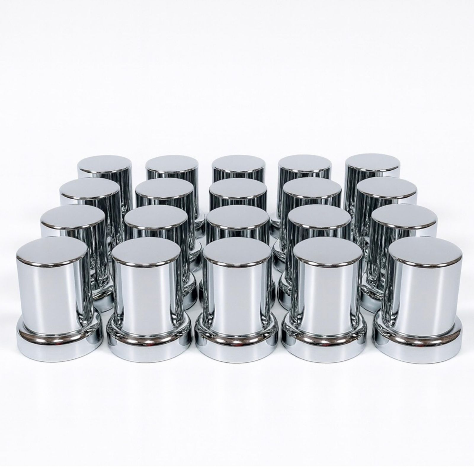 Lezalic ナットキャップ ホイールナットカバー 33mm ISO ABS素材 クロームメッキ 高さ61mm 10穴用 大型トラック ダンプ デコトラ カスタム 汎用品 丸太カバー (60個セット(+予備)) [60個セット(+予備)]