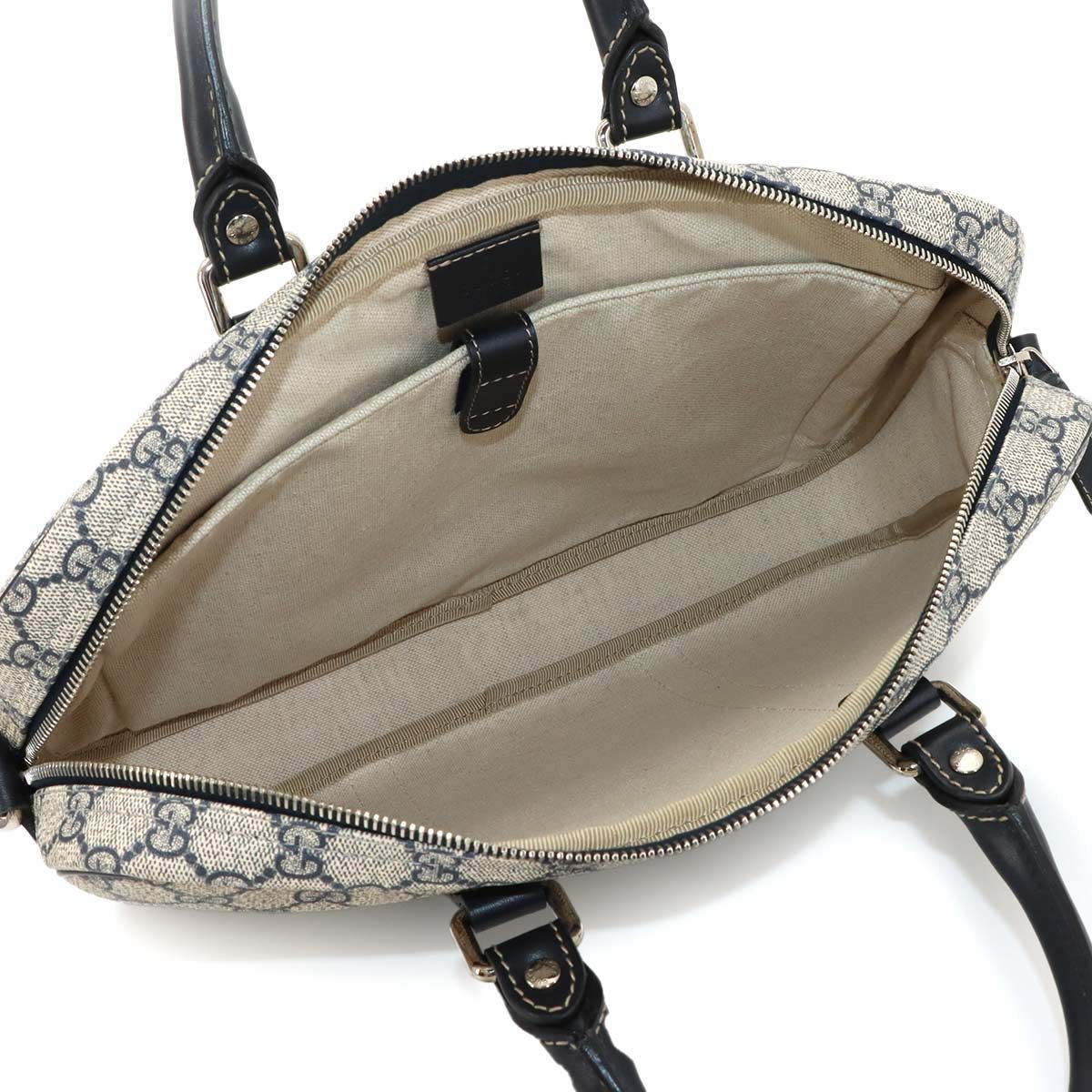 新品同様 グッチ GUCCI GGスプリーム 2way ブリーフケース ビジネス ショルダー バッグ ネイビー 322287 Briefcase 90322644 新品同様 グッチ GUCCI GGスプリーム 2way ブリーフケース ビジネス