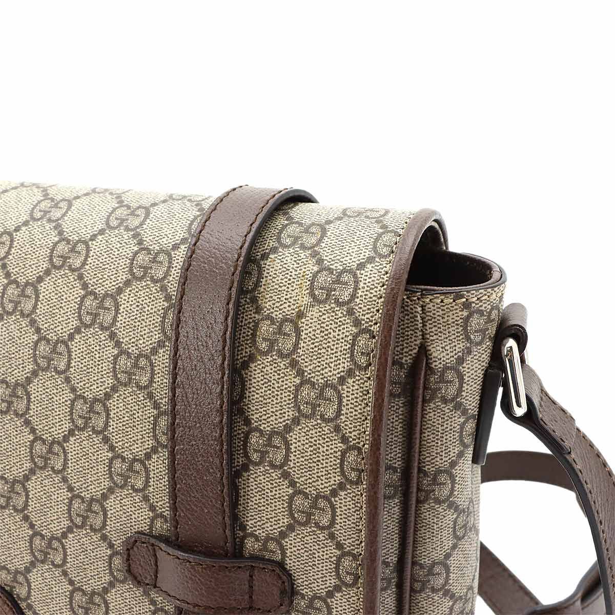 【美品 人気モデル】グッチ メッセンジャー バッグ シマ レザー GG ブラウン 新品同様 グッチ GUCCI GGスプリーム メッセンジャー ショルダー