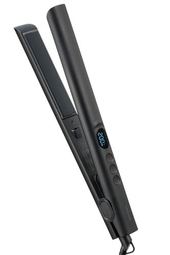 テスコム (TESCOM) ストレートアイロン マイナスイオン ナノセラミックコーティング 25mm 120~200℃ 温度ロック/メモリー 海外対応 自動OFF 開閉ロック 専用ポーチ付 1.7m ブラック TS360A-Kma d56a1b62