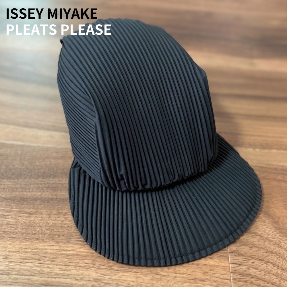 ISSEY MIYAKE プリーツプリーズ キャップ ブラック PLEATS PLEASE ISSEY MIYAKE プリーツ キャップ ブラック PLEATS